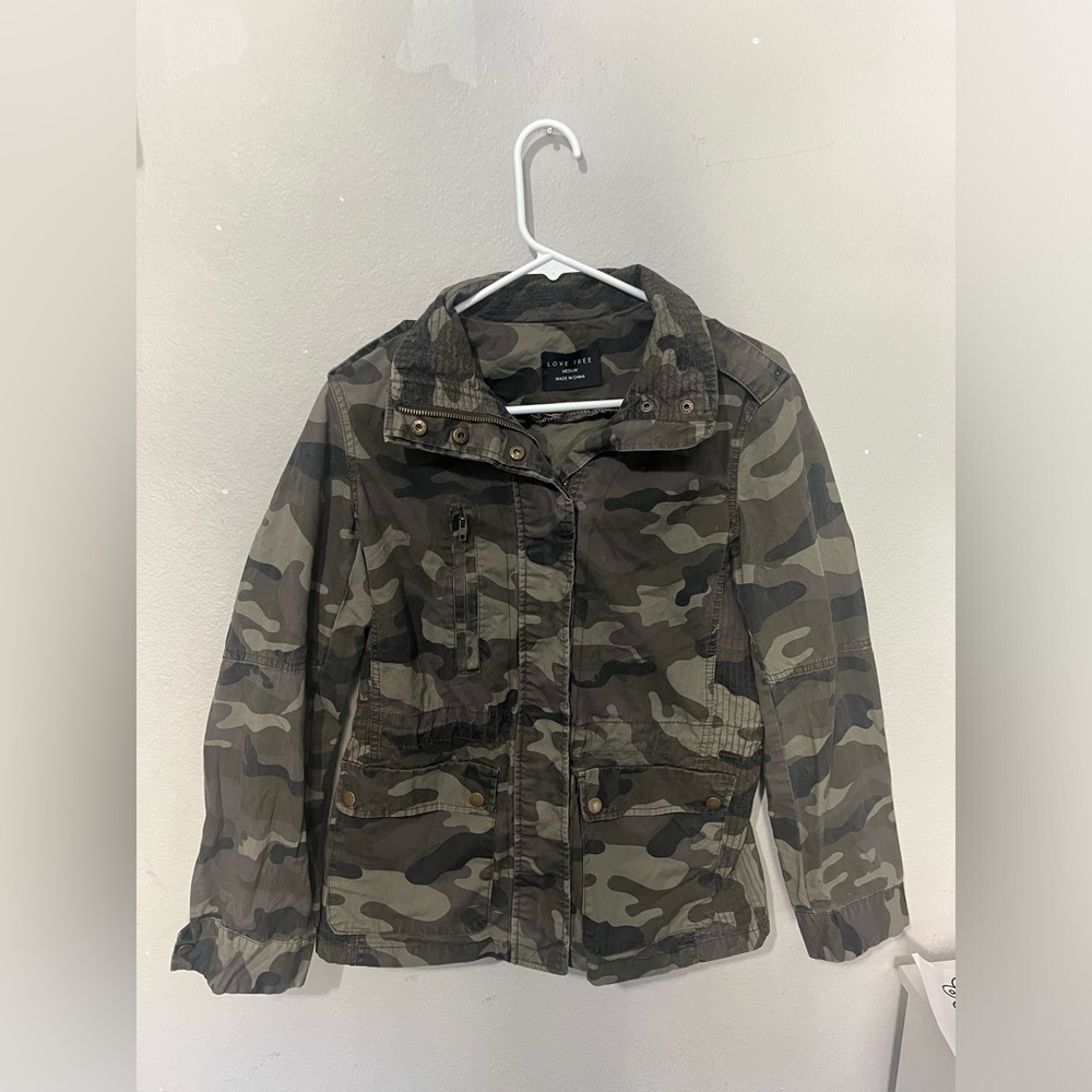 Love Tree Camouflage Military Jacket WOMENS Size MEDIUM